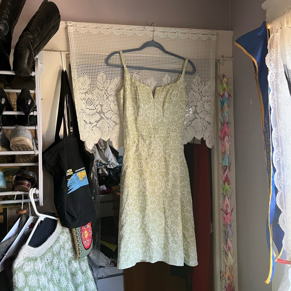 sleeveless corsetted tea dress